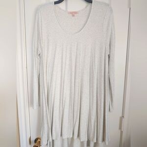 XL Gibson Latimar Lt Gray/Cream Knit Tunic